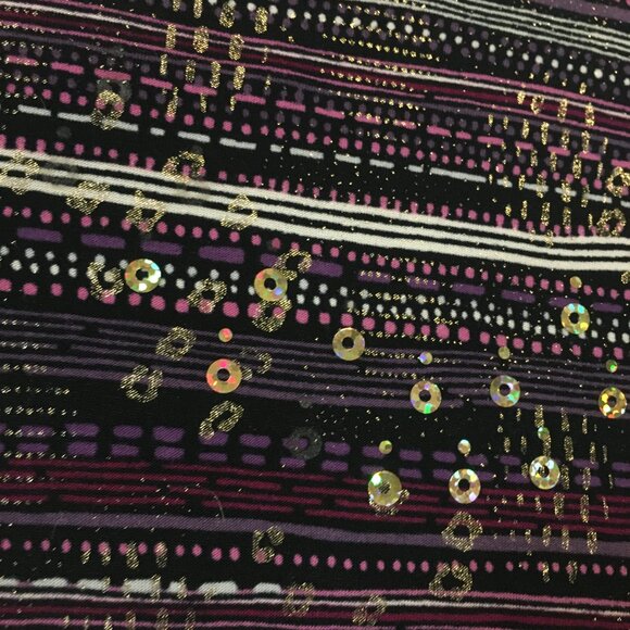 Peter Nygard Stretchy Striped + Itty Bitty Rosette Sequin Top - Picture 9 of 16